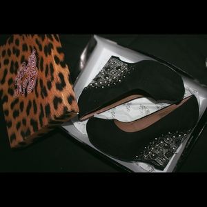 Vice black naughty monkey shoes wedge with studs